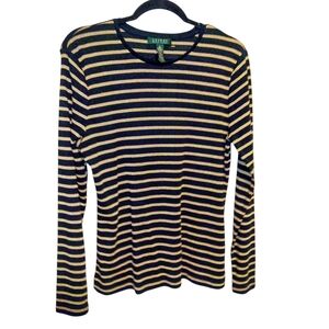 Ralph Lauren black and Gold Striped Shirt XL